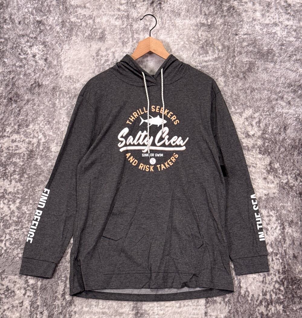 New Salty Crew Hoodie Medium Mens Graphic Graphic UPF Sun Protection Pullover